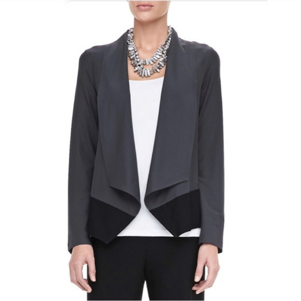 Eileen Fisher Color Block Drape Jacket - image 1
